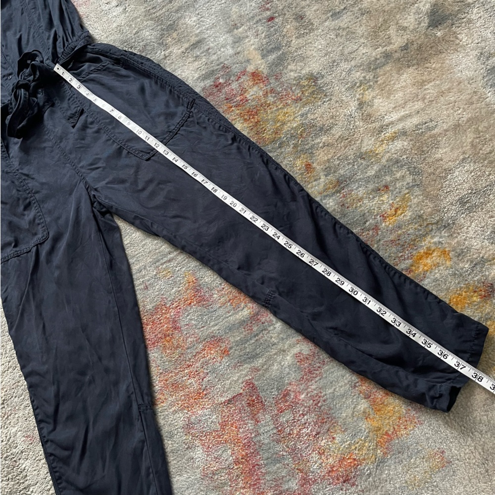 HEI HEI Navy Blue Sleeveless Jumpsuit with elastic waist and tie- so cute! - Picture 6 of 11